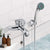 Wall Mounted Single Lever Bathtub Faucet with Pulsing Shower Head installed in a modern bathroom setting.