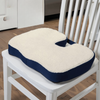 U-Shaped Ergonomic Seat Cushion Chair Pad on a white chair, designed for comfort during long sitting periods.