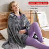 Cozy woman using a USB Heated Electric Shawl Blanket, showcasing its comfort and versatility.