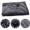 USB Heated Electric Shawl Blanket folded with control button, plush fabric showing details and softness.