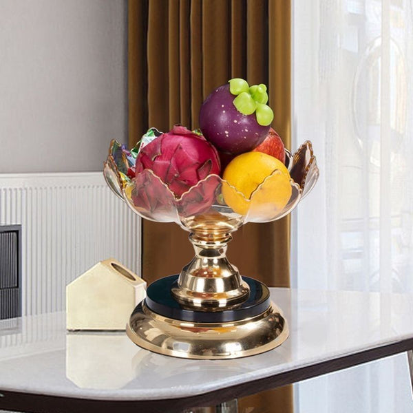 Acrylic Multi Layer Crystal Fruit Stand displaying colorful fruits on a stylish table, enhancing decor and elegance.