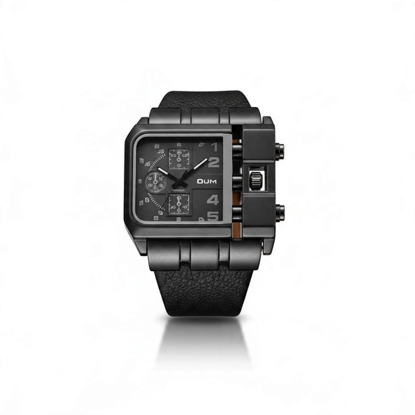 Dual-Movement Square Oversized Sports Watch