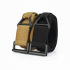 Tactical-Style Quick Release Belt in black and tan, showcasing quick-release buckle design and adjustable waist.