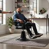 Black Salon Styling Chair with Footrest