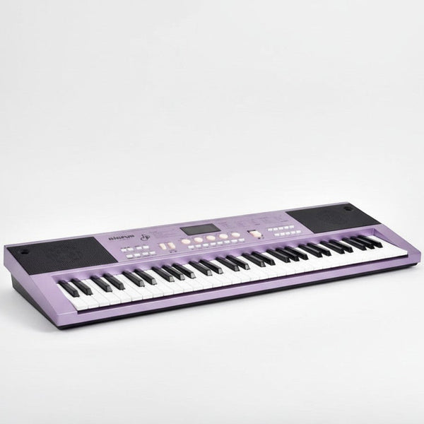 Portable Electronic Keyboard with built-in speakers and easy-to-access control panel, perfect for home music play.