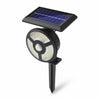 Solar Powered Motion Sensor LED Light with solar panel and motion detection for outdoor illumination.