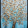 Golden Abstract Tree Canvas Wall Art