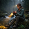 Super Bright LED Headlamp with Safety Warning Light