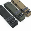 Utility Tactical-Style Belt in three colors: black, green, and brown, showcasing adjustable features for versatile wear.