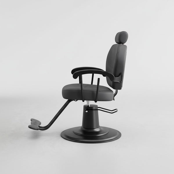 Black Salon Styling Chair with Footrest