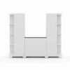 Multi-Piece Modular Kitchen Storage Cabinet Set with tall shelving and central drawer for modern kitchen organization.
