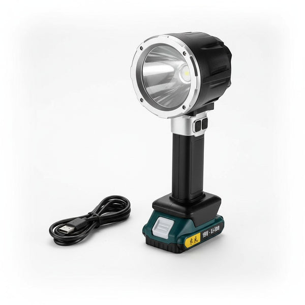 Rechargeable LED Torch with USB charging cable, perfect for portable illumination and outdoor activities.