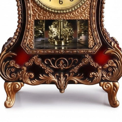 Vintage Style Plastic Table Clock featuring ornate details and classic design, perfect for desks and shelves.