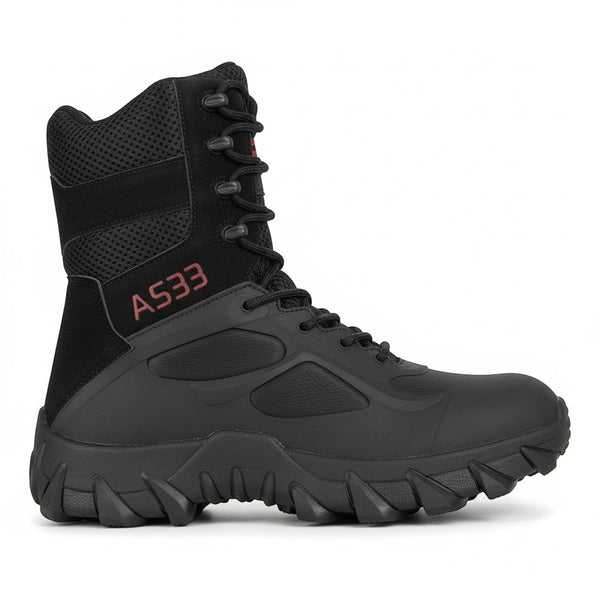Mens Tactical Side Zip Work Boots designed for outdoor work and utility, featuring a functional side zip for easy access.