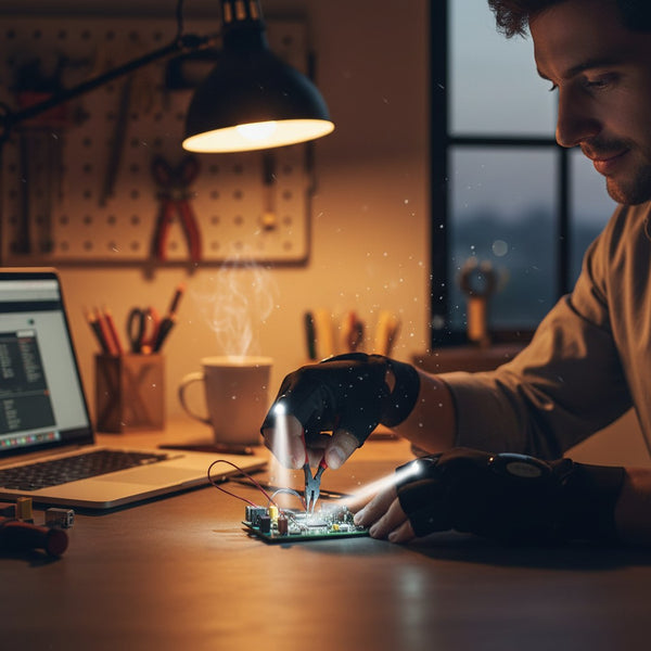 LED Summer Half-Finger Work & Outdoor Gloves
