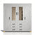 4-Door Wooden Wardrobe Armoire with Dual Mirrors & 6 Drawers featuring a stylish design and ample storage solutions.
