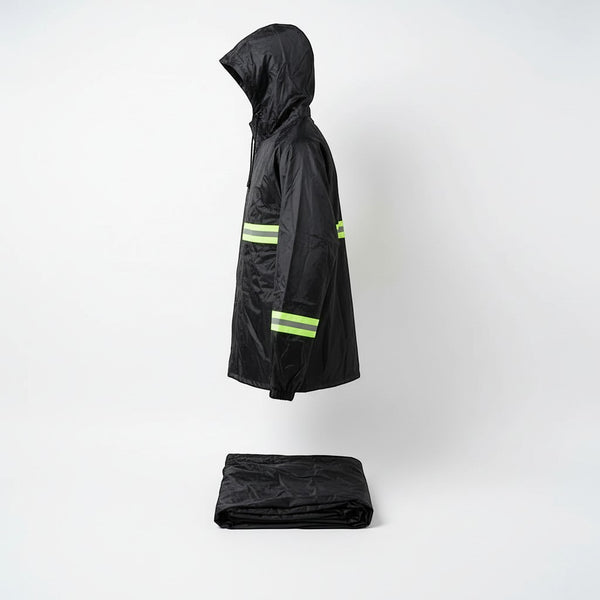 One Size Rain Coat with Reflective Strips