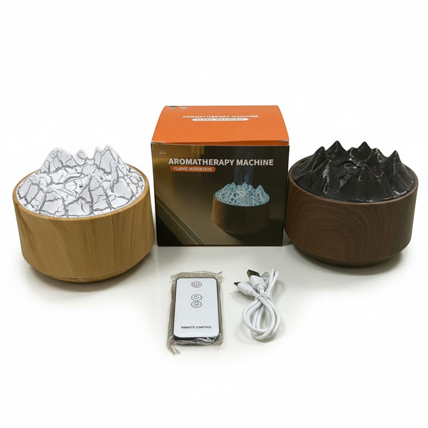 Aromatherapy Machine for Home & Office with two designs, remote control, and accessories for indoor fragrance.