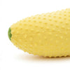 Close-up of the 50cm Bean Plush Banana featuring a textured yellow surface and green top, showcasing its soft material.