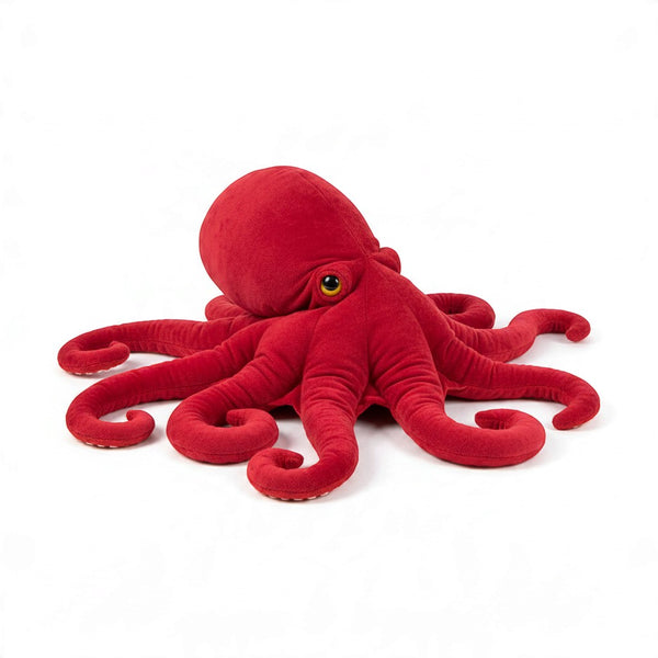 Realistic Octopus Plush Toy with lifelike details and soft plush texture, perfect for playrooms and aquatic decor.