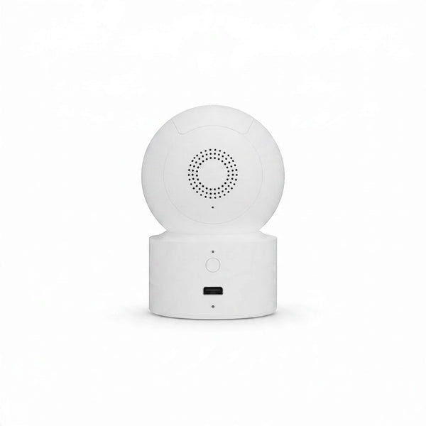 Smart Wireless Wi-Fi Indoor Security Camera showing a compact design for home monitoring.
