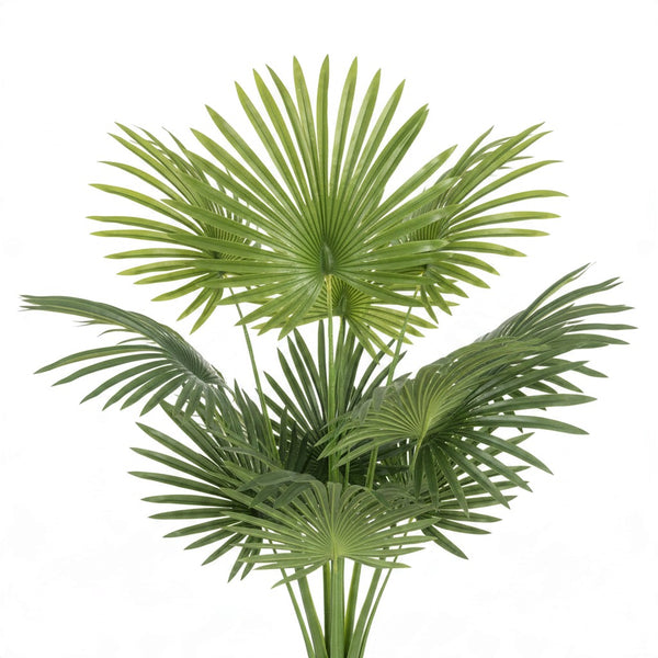Artificial Palm Tree in Nursery Pot with lush green fronds for tropical indoor decor.