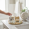 Golden Round Style Mirror Tray Large Size
