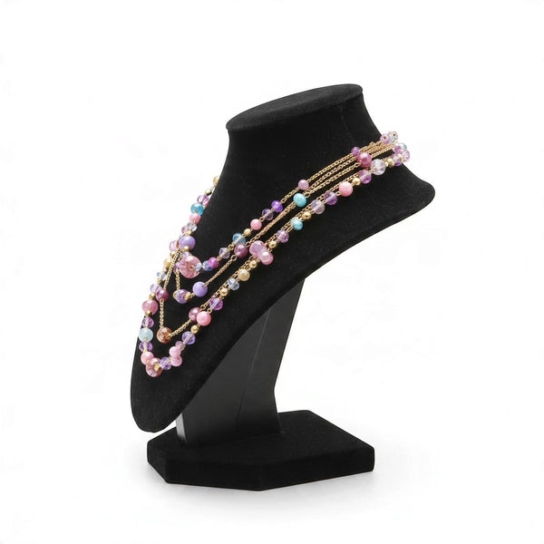 Multilayer Beaded Charm Necklace