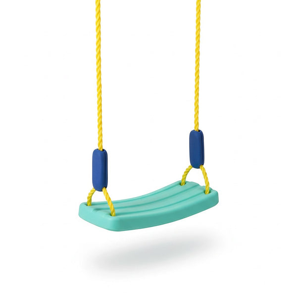 Outdoor Home Swing for Kids in vibrant colors with sturdy ropes, perfect for backyard play.