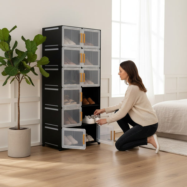 6 Layer Double Door Shoe Storage Cabinet