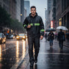 One Size Rain Coat with Reflective Strips