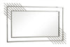 Modern Geometric Decorative Wall Mirror featuring multi-paneled design and reflective surfaces.