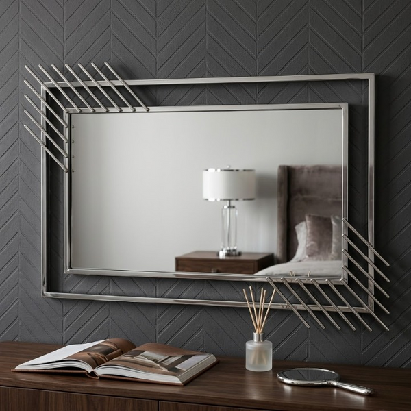 Modern Geometric Decorative Wall Mirror with multi-paneled design enhancing light and space in a stylish interior.