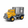 Friction-Powered Utility Cargo Truck Toy in yellow and gray with cage features for active play and hauling.