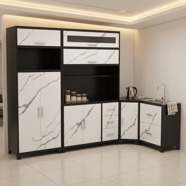 Multi-Piece Modular Metallic Kitchen Unit