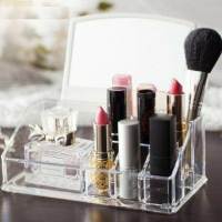 Acrylic Makeup Rack Organiser With Mirror