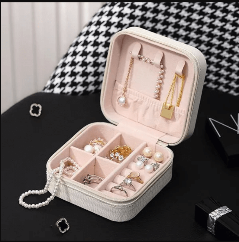 Portable Travel Leather Mini Jewelry Storage Box