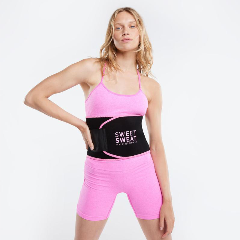 Sweet Sweat Waist Trimmer - Black/Pink, Premium Waist Trainer Sauna Belt  for Me