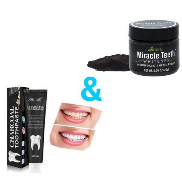 Miracle Teeth Whitener Plus 3D Teeth Whitening Charcoal Toothpaste